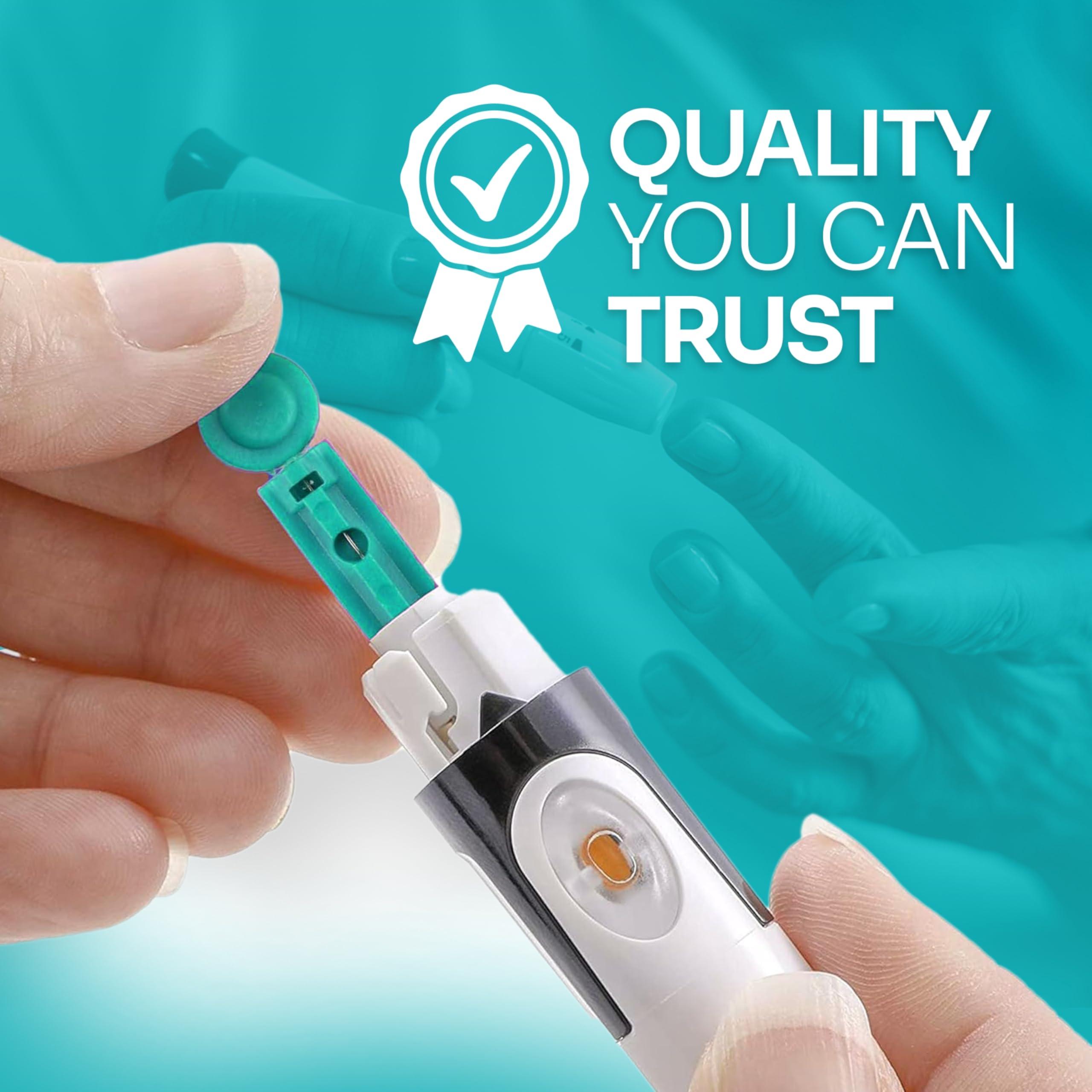 One Step One Step Sterile 28g Lancets, 400 x Lancets for Diabetes Testing, Twist Top Sterile 28 Gauge Diabetic Blood Lancet, Single Use Glucose, Sugar, Keto Pen Style Needle, Fits Most Lancing Devices