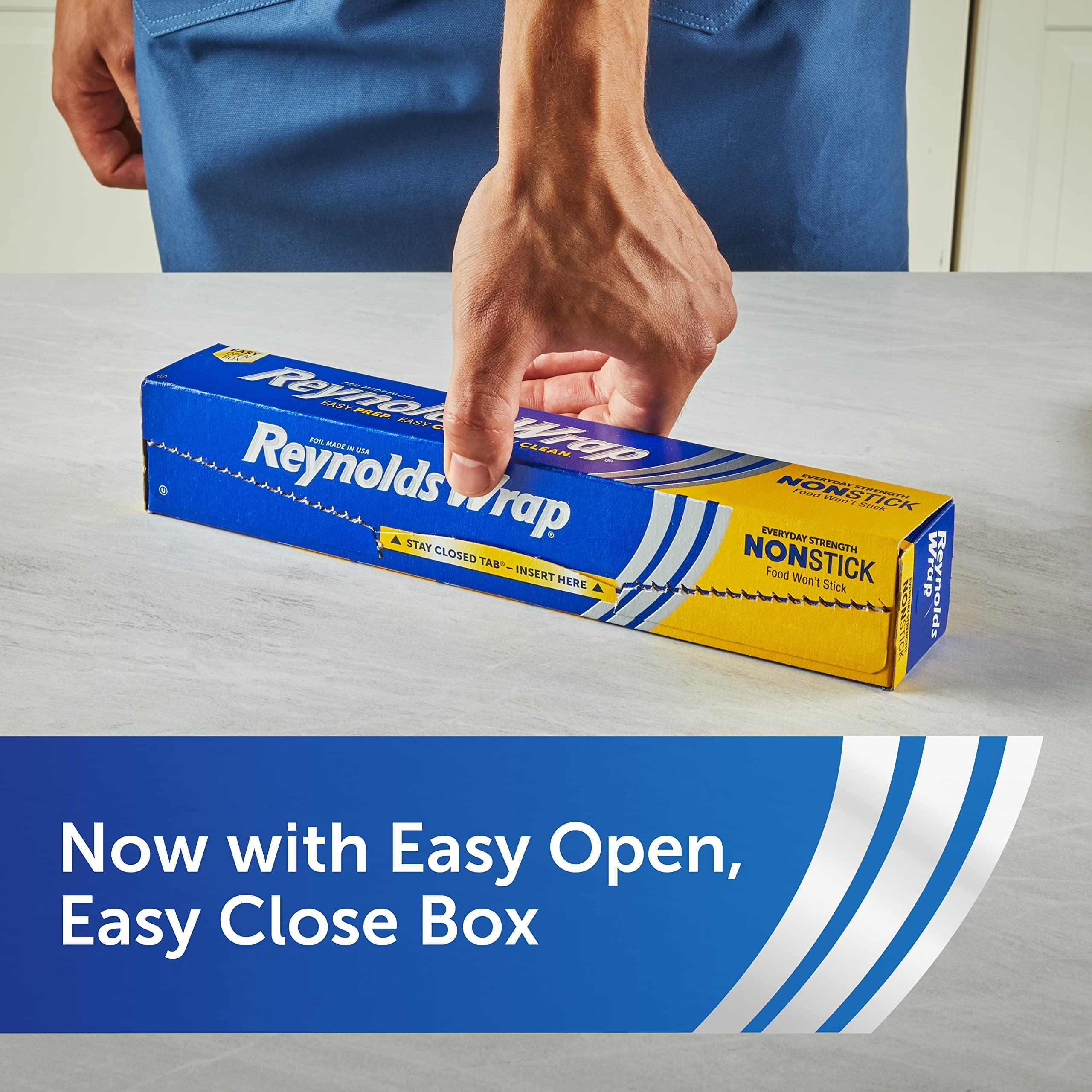 Reynolds Reynolds Wrap Non Stick Aluminum Foil, Nonstick Aluminum Foil Roll, Prevents Food Sticking and Messy Cleanup, Great for Covering Casseroles and Leftovers, 43.33 Yards x 12 Inches, 130 Sq. Ft.