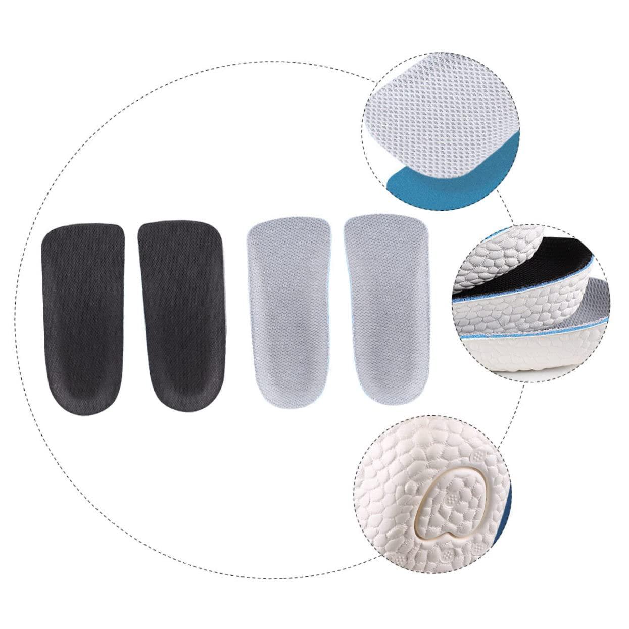 SOIMISS SOIMISS 2 Pairs Insole Heels for Men Heel Pads for Men Heel Lifts for Men Mens Shoe Inserts Shoe Height Pads Heel Lifts for Shoes Foot Protection Pad Increase Lifting Socks Heel Cushion Black,Grey