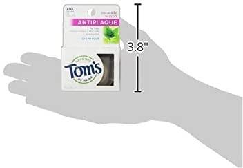 Tom's of Maine Tom's of Maine Natural Waxed Antiplaque Flat Floss, Spearmint, 32-Yards, Pack of 2