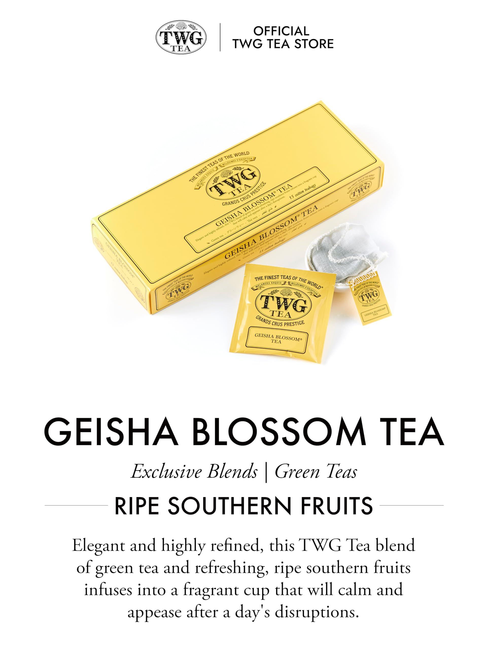 TWG Tea TWG Tea | Geisha Blossom Tea | Green Tea | Passionfruit & Marigold Petals | 15 Hand Sewn Cotton Tea Bags | Gift Set