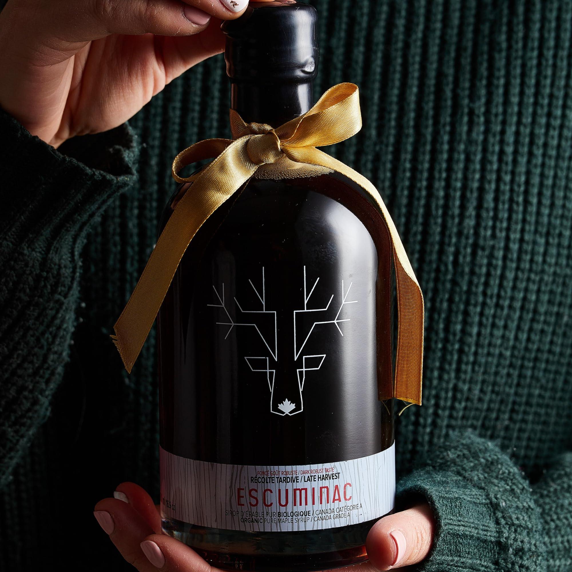 Escuminac Escuminac Late Harvest, Organic Maple Syrup - Canada Grade A 16.9 fl oz - Dark Robust Taste - Authentic & Pure Canadian Maple Syrup - Great Gift