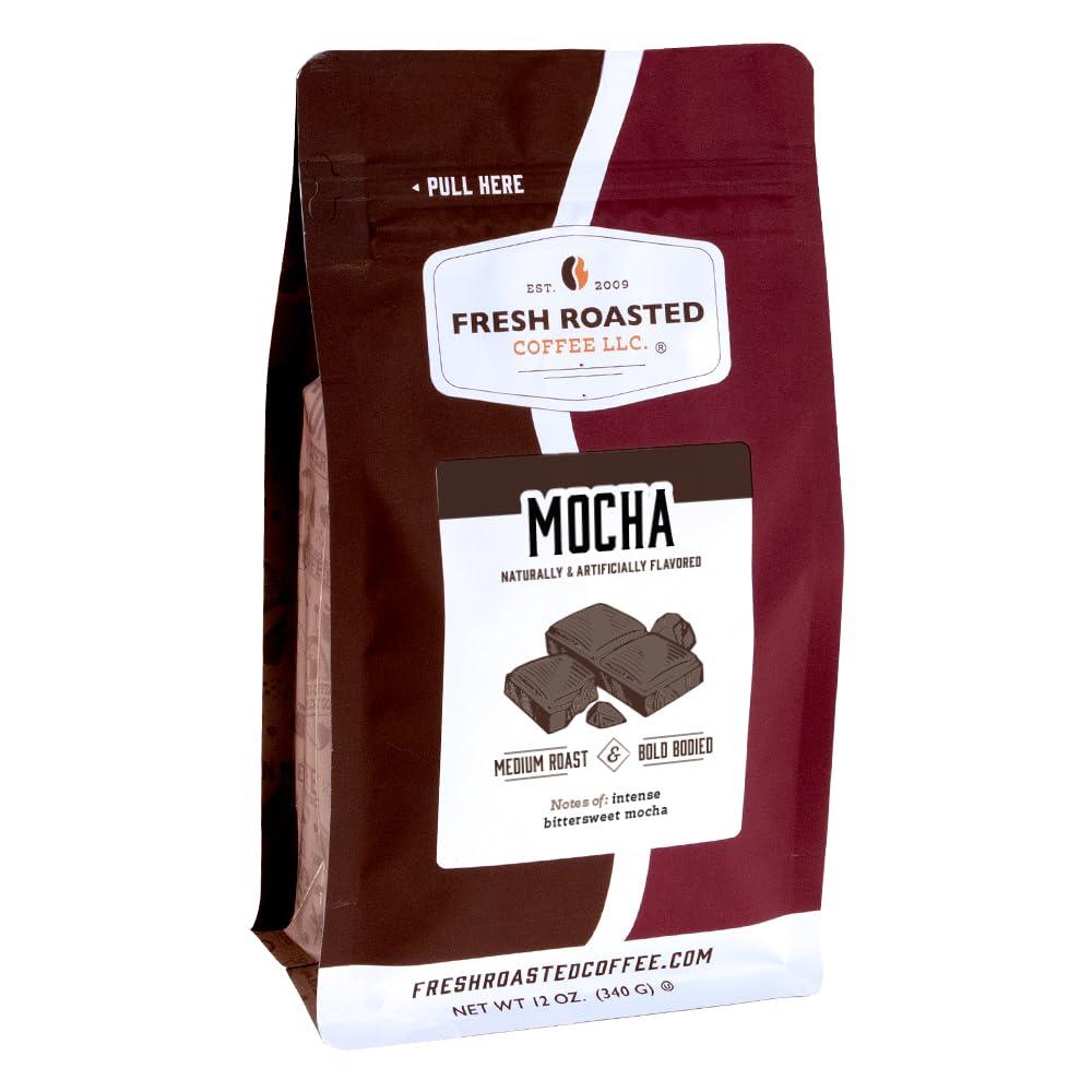 Fresh Roasted Coffee Fresh Roasted Coffee, Mocha Flavored Coffee, 12 oz, Medium Roast, Kosher, Whole Bean