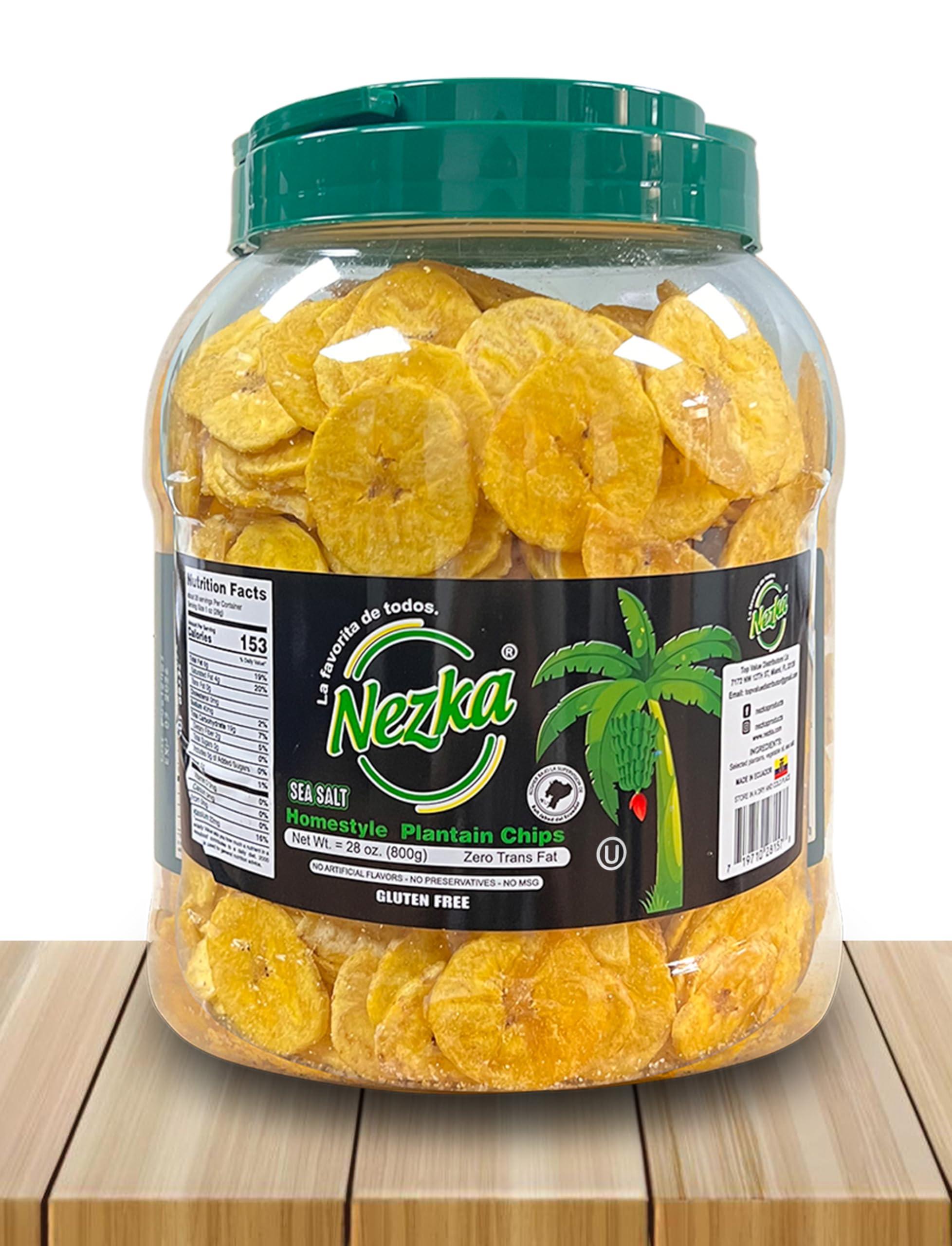 NEZKA Nezka Lightly Salted Plantain Chips - Delicious Crunchy Snacks and Side Dish - Gluten Free, Vegan, Non-GMO - 28 Oz