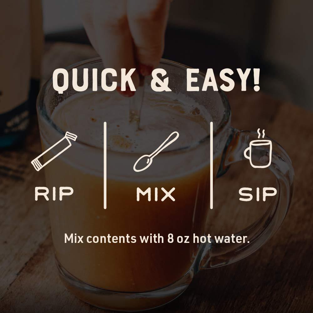 Bare Bones Bare Bones Beef Bone Broth Instant Powdered Mix | Rich Savory Packets on-the-Go No Artificial Flavors | 100% Grass Fed Keto & Paleo Friendly | Sticks 10g Protein | 32 Pack