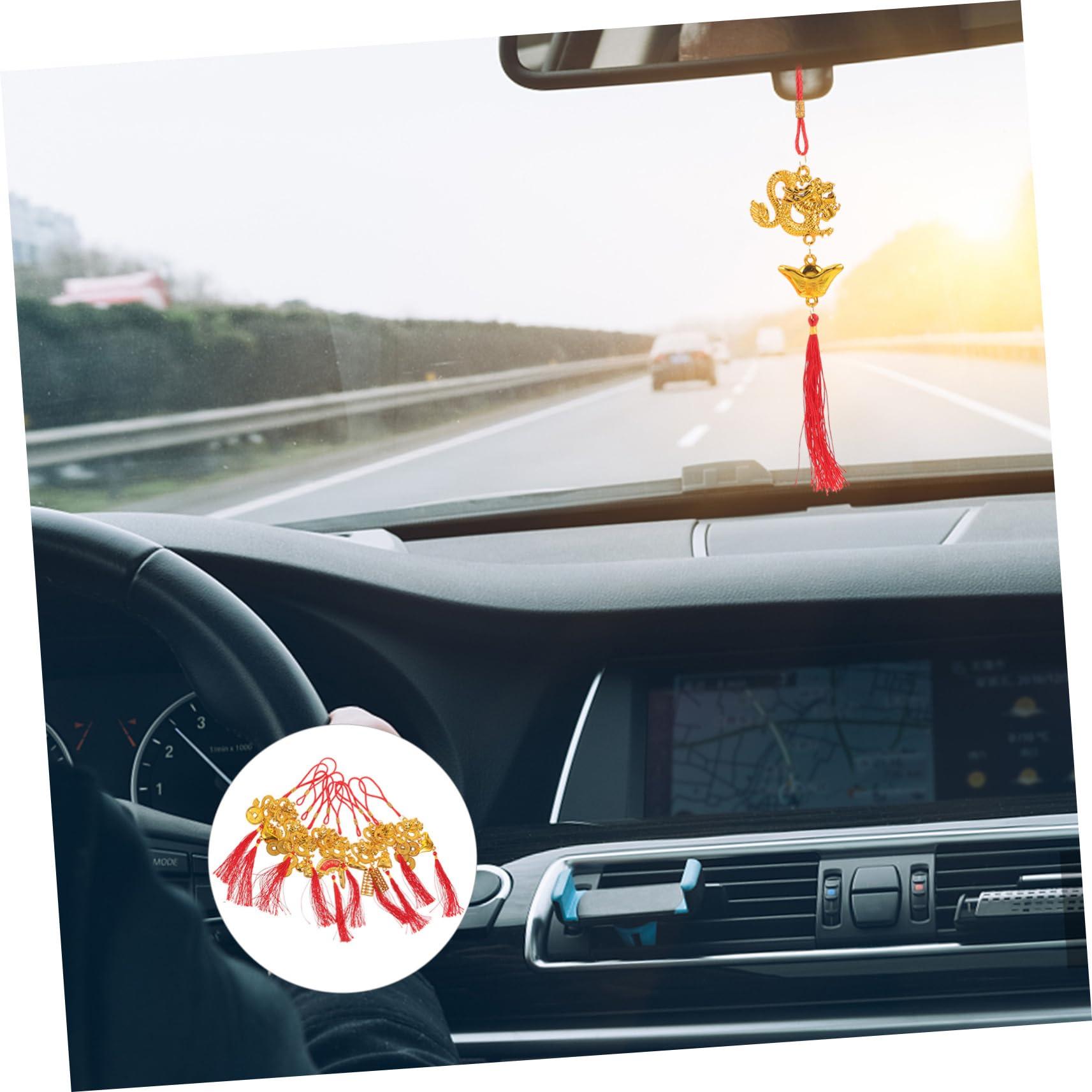 Cabilock 10pcs Good Luck Charms Chinese Style Chinese Chinese red Knot Chinese Decor car Accessories Lucky Knot Lucky New Year Ornaments Christmas Dragon Decor Ornament Rearview Mirror