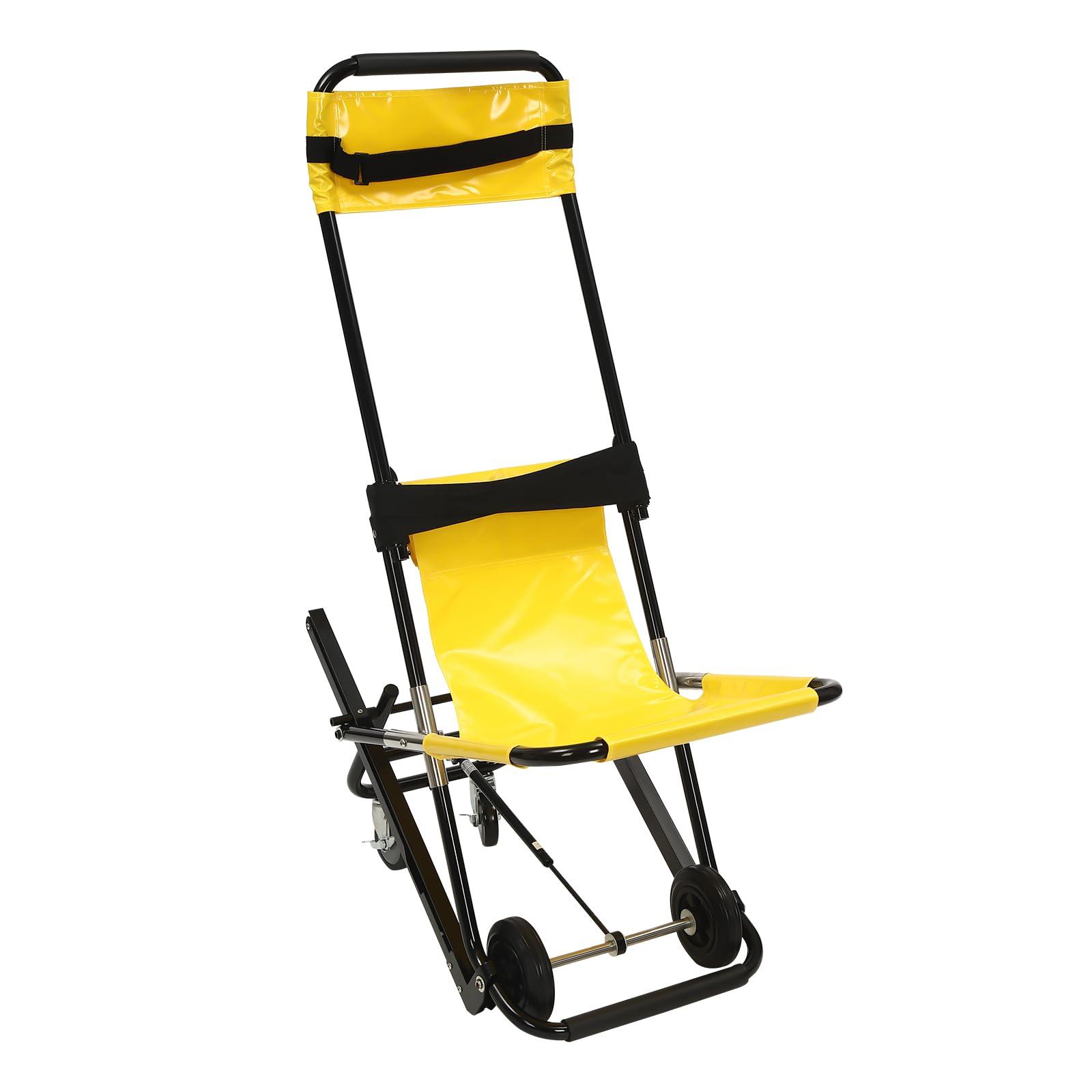 SanBouSi Manual Lift Stair Chair, Transfer Stair Chair Lift Portable Evacuation Chair Wheelchair for Seniors for One-Person Operation of Daily Transfers, Folding Stair Chair - Lifts Up to 350 lbs