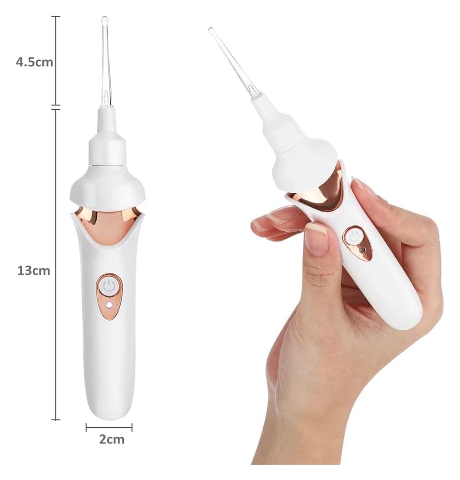 VEGIONE VEGIONE Ear Wax Remover Vacuum Cleaner Ear Wax Removal Painless Cleaning Tool, Ear Cleaning Device for Children and Adults, Earwax Cleaner with Light, (Color : Black Nero)