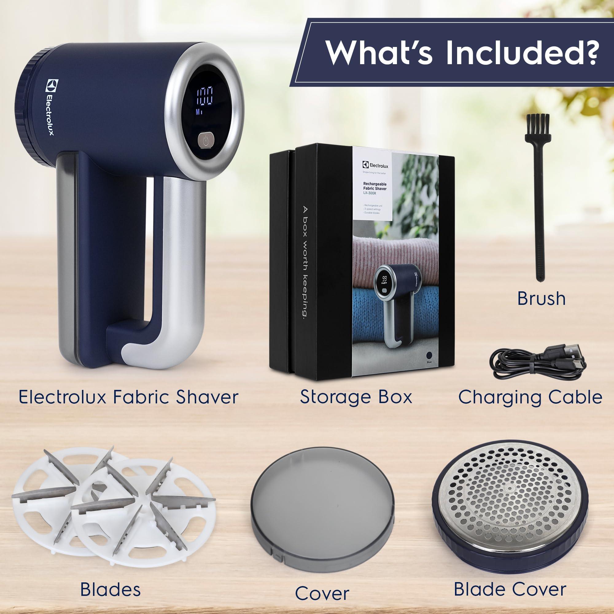 Electrolux Electrolux Rechargeable Fabric Shaver & Lint Remover for Clothes, Furniture, Sofas, Blankets with LED Display, 3-Speed Portable Electric Pill Cutter - Removes Lint, Pill, & Fuzz - Black