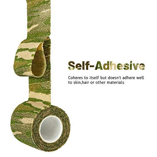 FRESINIDER FRESINIDER 9 Rolls Self Adhesive Wrap Athletic Tape Gauze, Breathable Elastic Cohesive Bandage for Sports Injury & Pet (7 Pcs 2"x 5 Yards + 2 Pcs 1" X 5 Yards) (Forest Camo)