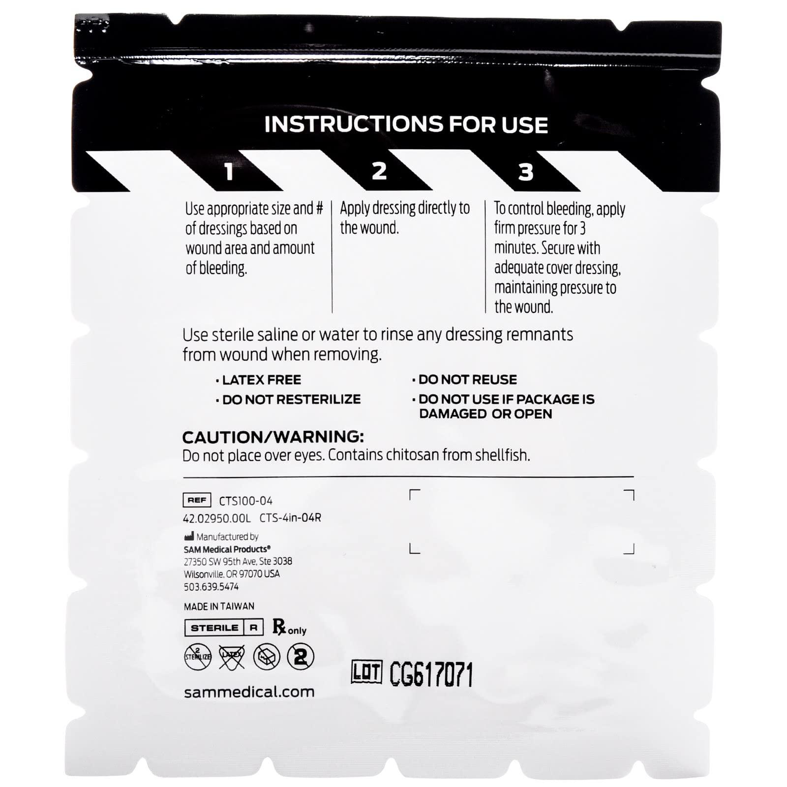 SAM Medical Chito-SAM 100 4" X 4"