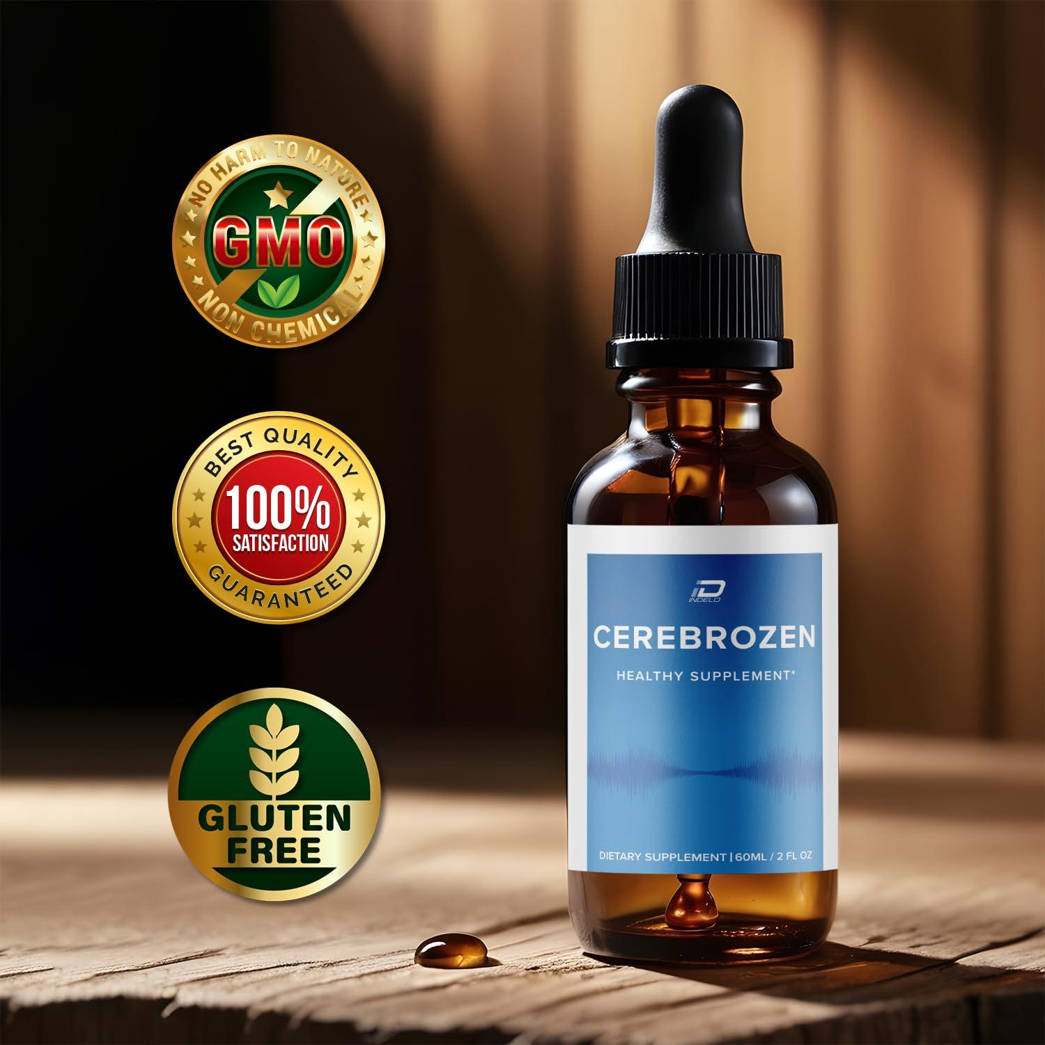 Indelo Indelo Cerebrozen Tinnitus Ear Drops - Cerebrozen 24, Cerebrozen Liquid Drops, Cerebrozen Reviews, Cerebrozen Drops for Ear Relief (5 Pack - 300 ML)