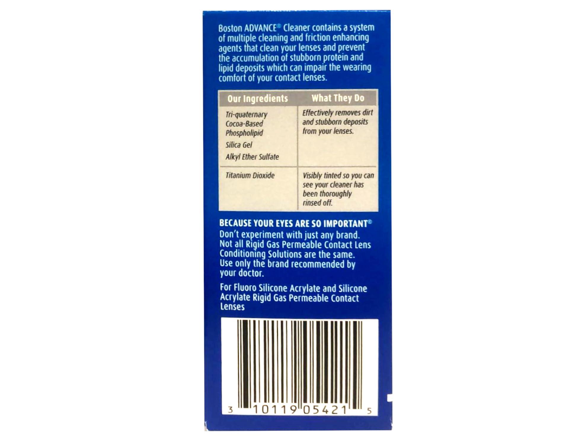 Boston Bausch + Lomb Boston Advance Cleaner -1 oz, Pack of 3