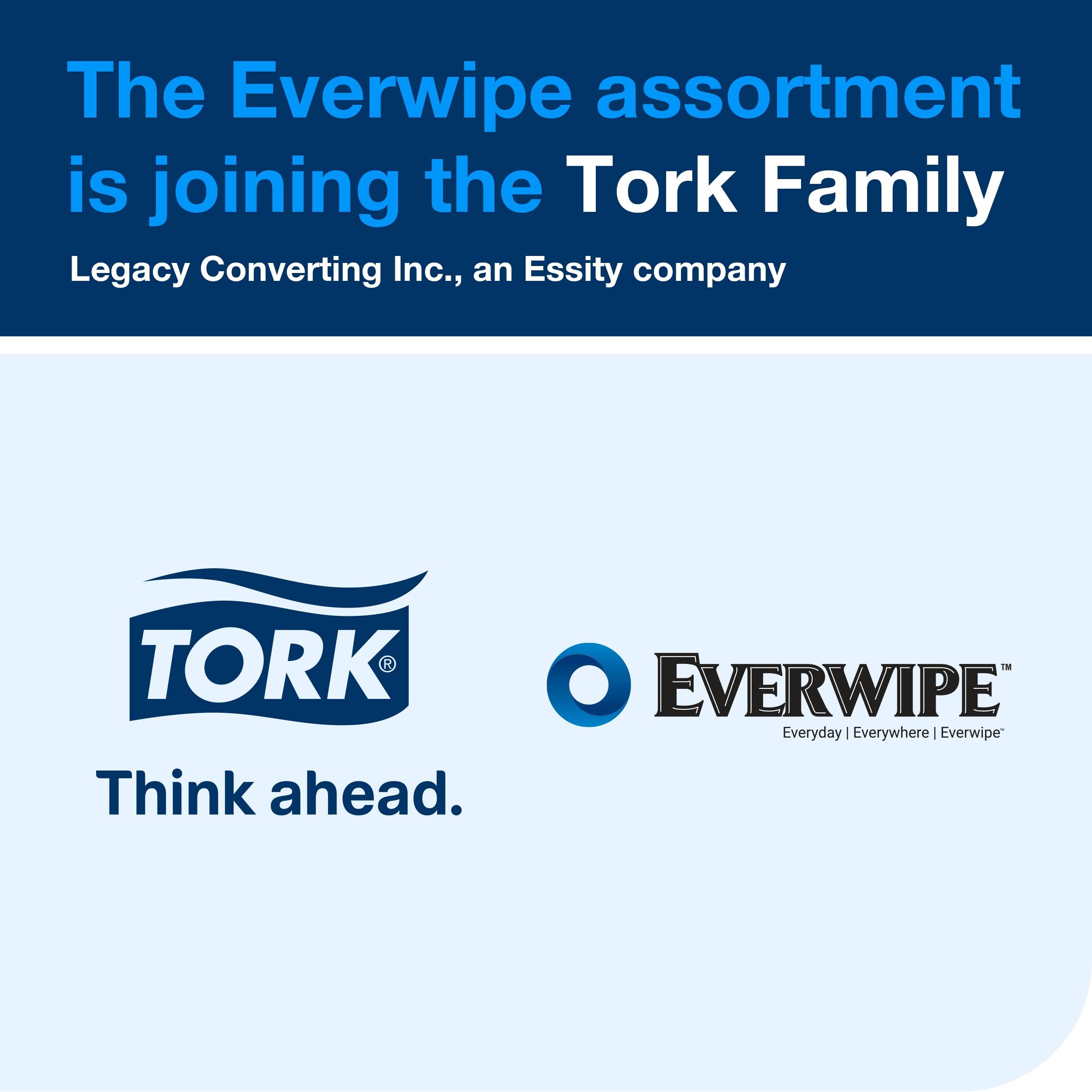 Tork Tork Everwipe Disinfectant Wet Wipe Jumbo Rolls Starter Pack with White Buckets, High Capacity Refills, 2 x 800 wipes and 2 buckets, 192806 (10100-2B)