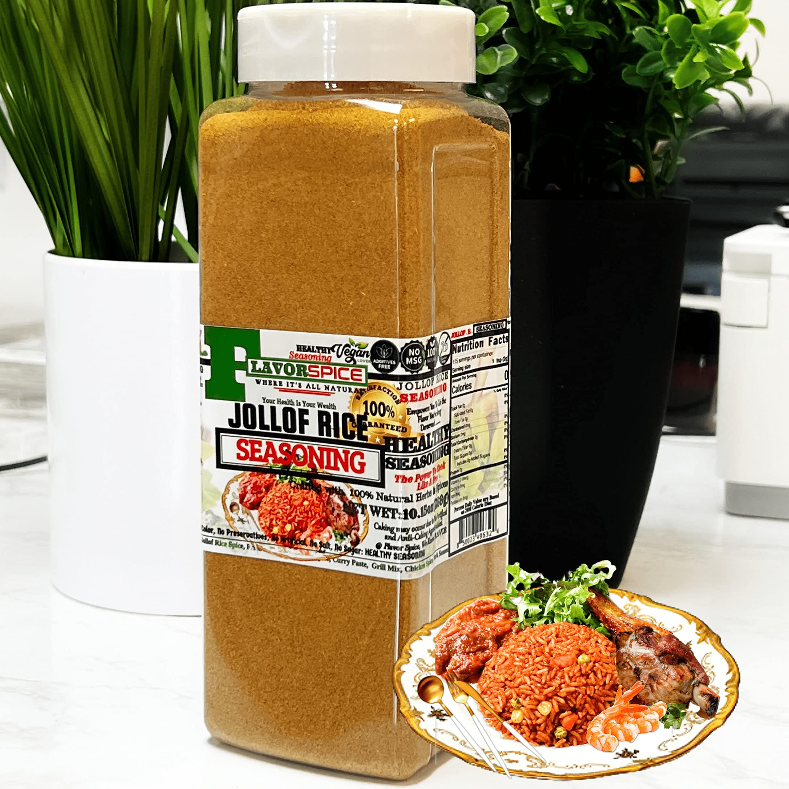 Flavor Spice LLC Jollof Rice Seasoning Crafted with 100% Natural Herbs and Spices with No Artificial or preservatives, No Salt, No Sugar, No MSG, Gluten, Great For Keto, Great For Vegan (14oz)