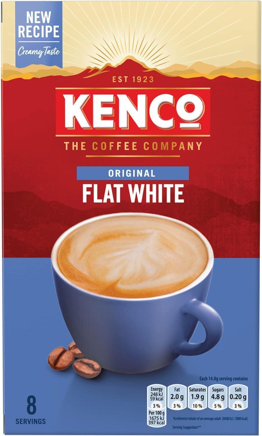 Kenco Kenco Instant Coffee Sachets Pick Any 6 packs from 9 Blend Inc: Almond Latte, Vanilla Latte, Oat Latte, Baileys Latte, Cappuccino, Flat White, ICED HOT salted Caramel Latte Etc.