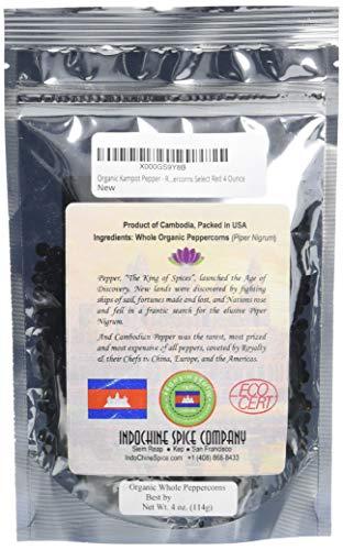 Kampot Pepper Organic Kampot Pepper - Rare Cambodian Peppercorns Red 4 Ounce
