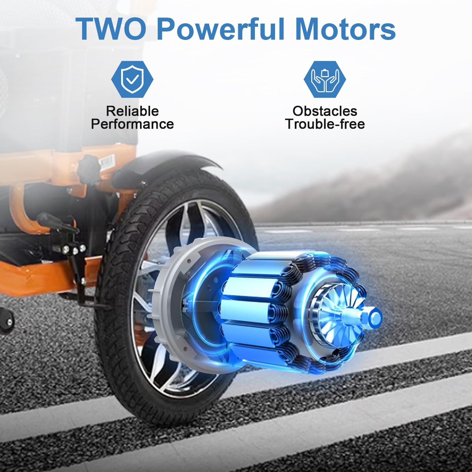 VORDERRY Folding Electric Wheelchair for Adults,500w Long Range Electric Wheelchair,Lightweight All Terrain Motorized Wheelchair for Seniors,Compact Portable Power Wheelchair-Liftable Armrest-Support 330lbs