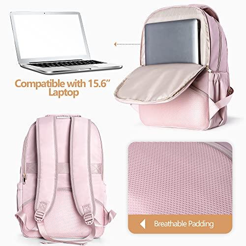 Fasrom Fasrom Nurse Bag Backpack for Work Women with USB Charging Hole, Home Health Clinical Bag with Laptop Compartment for Nursing Staff, Medical Assistants, Pink (Empty Bag Only)