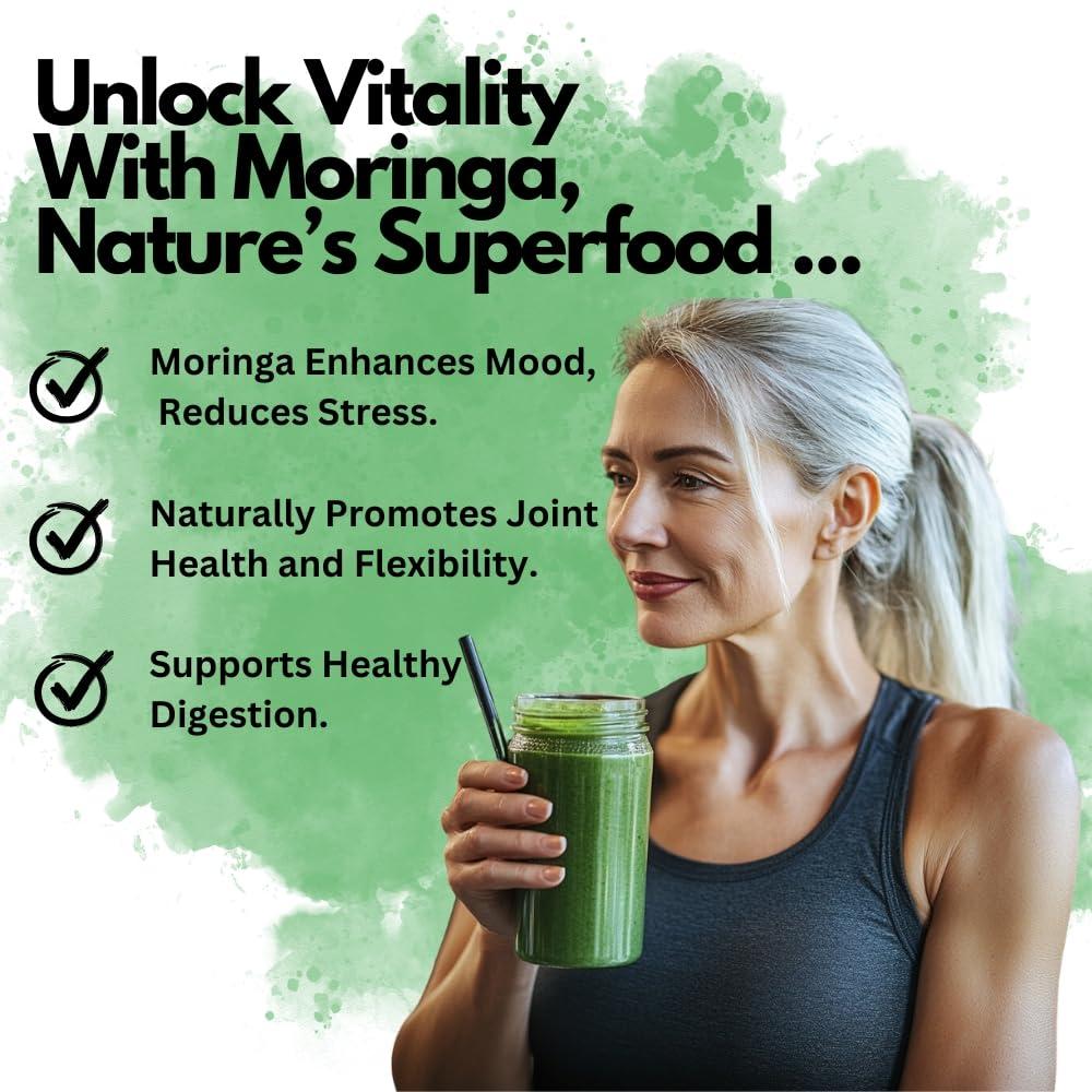 ALADA ORGANIC ALADA ORGANIC Moringa - Moringa Powder Single Garden Premium 100% Leaf Powder India Organic Certified, Moringa Oleifera - Smoothies, Drinks, Tea & Recipes -7.05 OZ