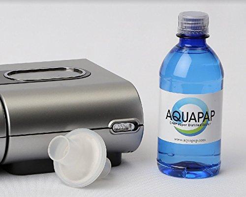 Aquapap AQUAPAP 12 Ounce 8 Pack Vapor Distilled CPAP Water | 1-2 nites per Bottle | for use with Resmed and Respironics Machines