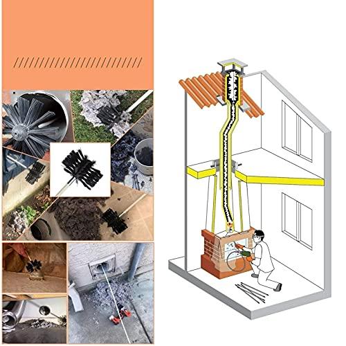 LIYUN chimney sweep kit Flexible Dryer Vent Cleaning Kit Lint Remover Dryer Vent Brush Cleaning Kit Fireplace Chimney Brushes , 9/18 Rods And Brush Head Use With Or Without A Power Drill ( Color : 9 Rods ,