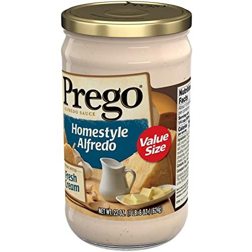Prego Prego Homestyle Alfredo Pasta Sauce, 22 oz Jar (Pack of 6)