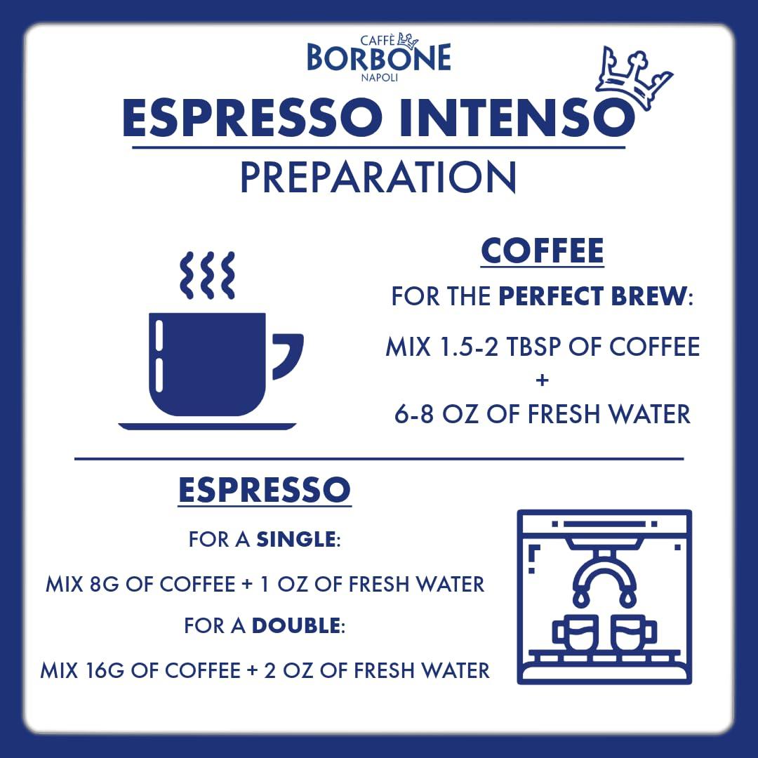Caff Borbone Caffe Borbone Whole Bean Coffee, Medium Roast Robusta Blend, Espresso Intenso, Strong and Creamy Italian Coffee, 2.2 lb Bag