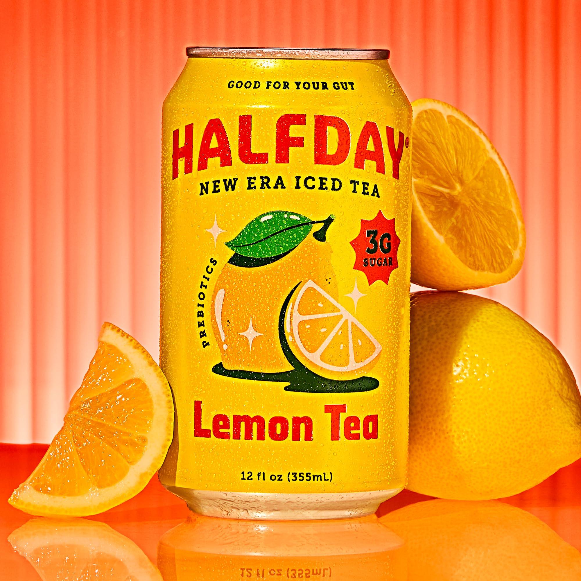 Halfday Halfday Prebiotic Lemon Iced Tea, 12 Fl Oz Can