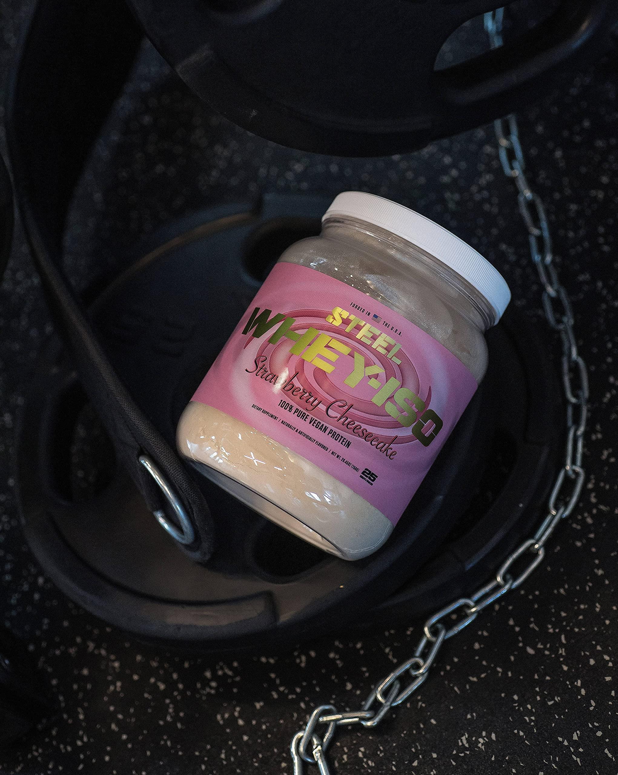 Steel Supplements Steel Supplements Whey-ISO 100% Whey Isolate Protein Powder Stawberry Cheesecake, Gluten Free, Easy Digesting, Fast Absorbing, (25 Servings)