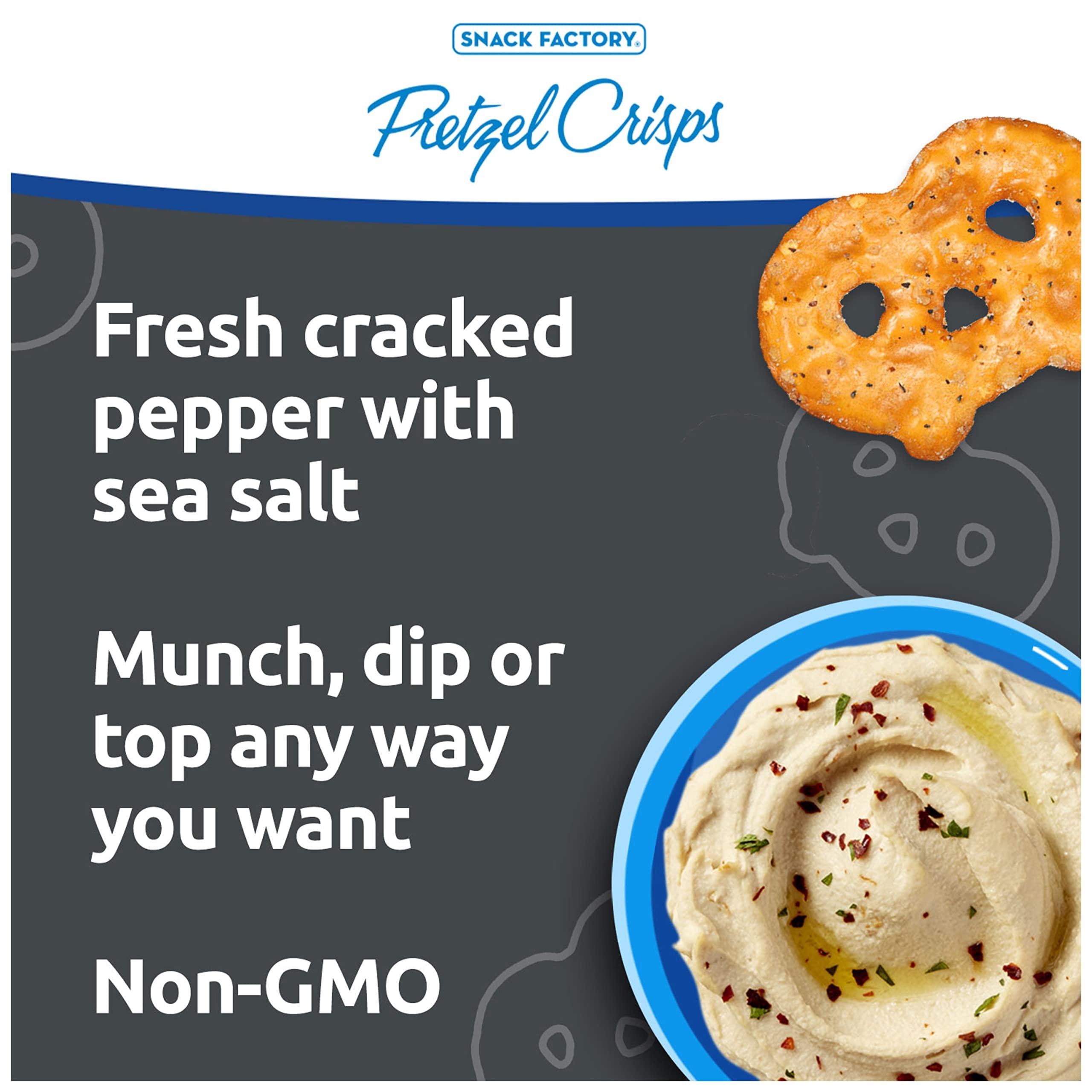 Snack Factory Snack Factory Pretzel Crisps, Sea Salt & Cracked Pepper, 7.2 Oz (Pack of 2)