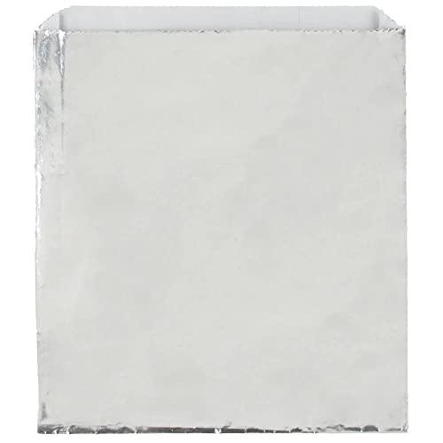 Oasis Supply Large Foil Hamburger/Cheeseburger/Sandwich Bags - Grease Resistant, Keeps them Hot - SILVER - 25 Count