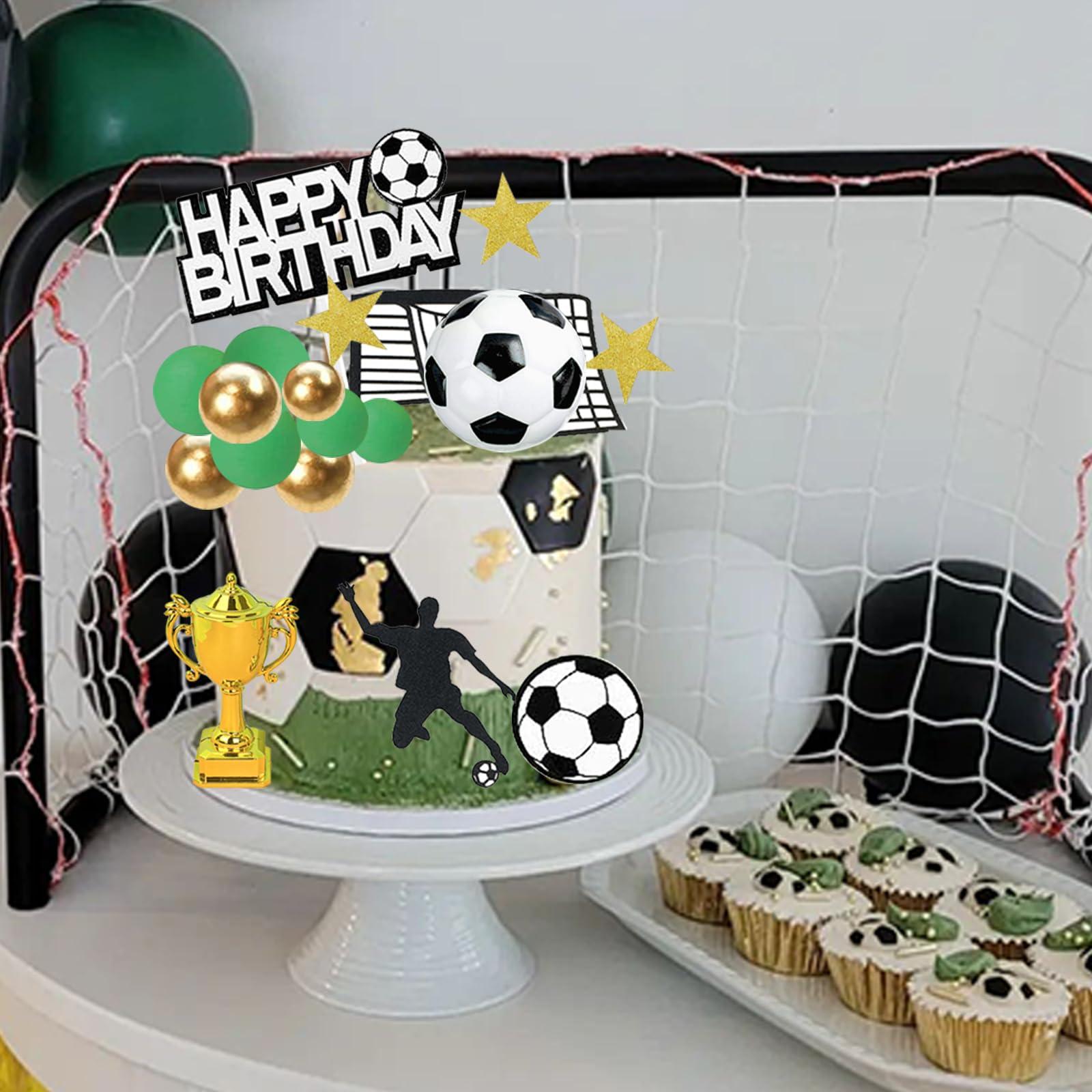 RASSLISA 36 PCS Soccer Cake Toppers Football Cake Decorations for Soccer Theme Party Football Theme Party Sport Party Supplies