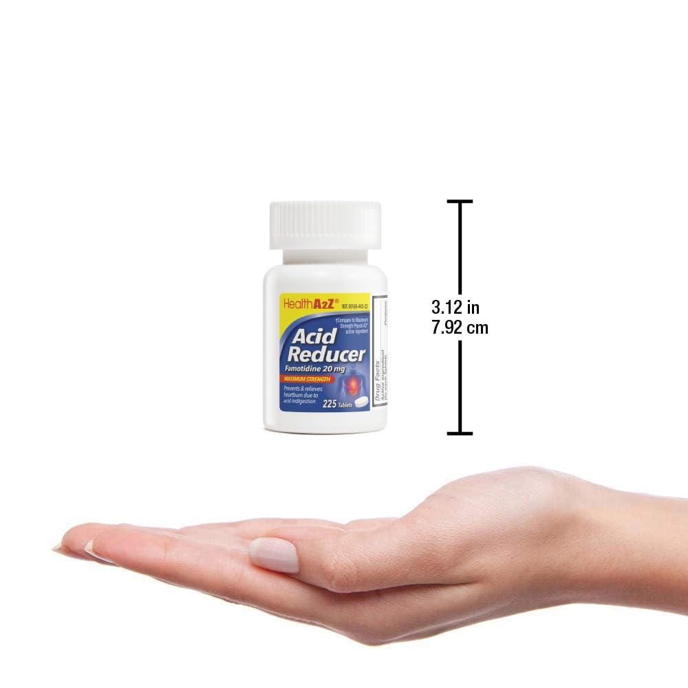 HealthA2Z HealthA2Z Acid Reducer | Famotidine 20mg | Maximum Strength | Relief from Heart Burn Due to Acid Indigestion (225 Tablets (Pack of 1))