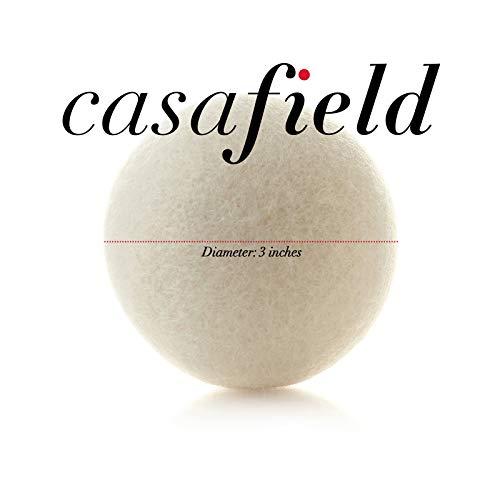 Casafield Casafield Wool Dryer Balls Set of 6, Extra Large Organic Handmade 100% New Zealand Wool, Natural Laundry Fabric Softener