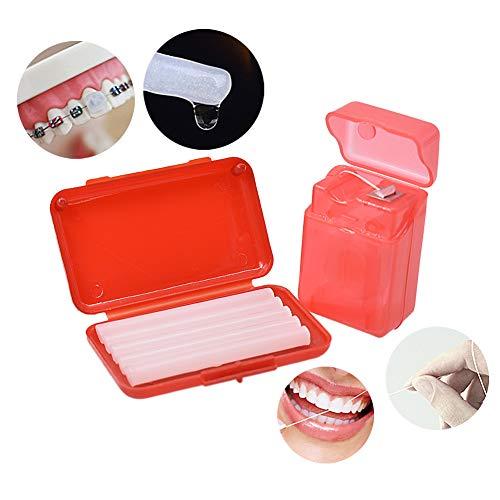 Angzhili Angzhili Portable Orthodontic Toothbrush Kit for Orthodontic Patient Orthodontic Care Kit for Braces Interdental Brush Dental Wax Dental Floss Toothbrush Box Oral Care Kit Dental Travel Kit(Red)