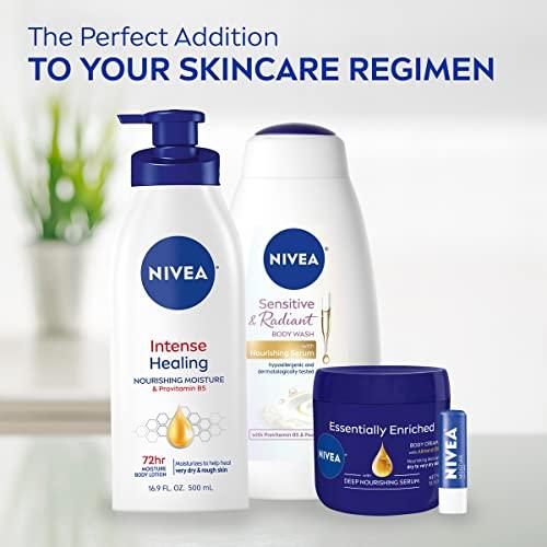 NIVEA NIVEA Intense Healing Body Lotion for Dry Skin, 72-Hour Moisturizing Lotion with Deep Nourishing Serum and Provitamin B5, 16.9 Fl Oz Pump Bottle