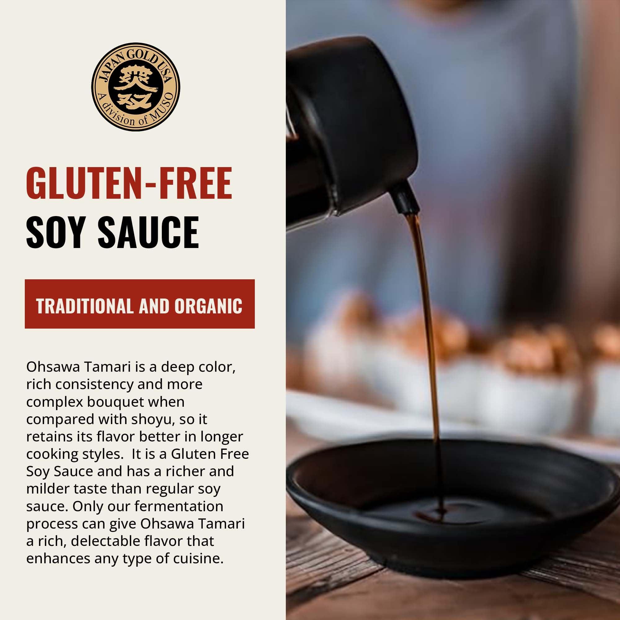 OHSAWA Ohsawa - Wheat-Free Tamari Soy Sauce - Traditionally Brewed, Gluten-Free, Non-GMO, Ideal for Cooking, Marinades, Stir-Fries - 32 Fl Oz