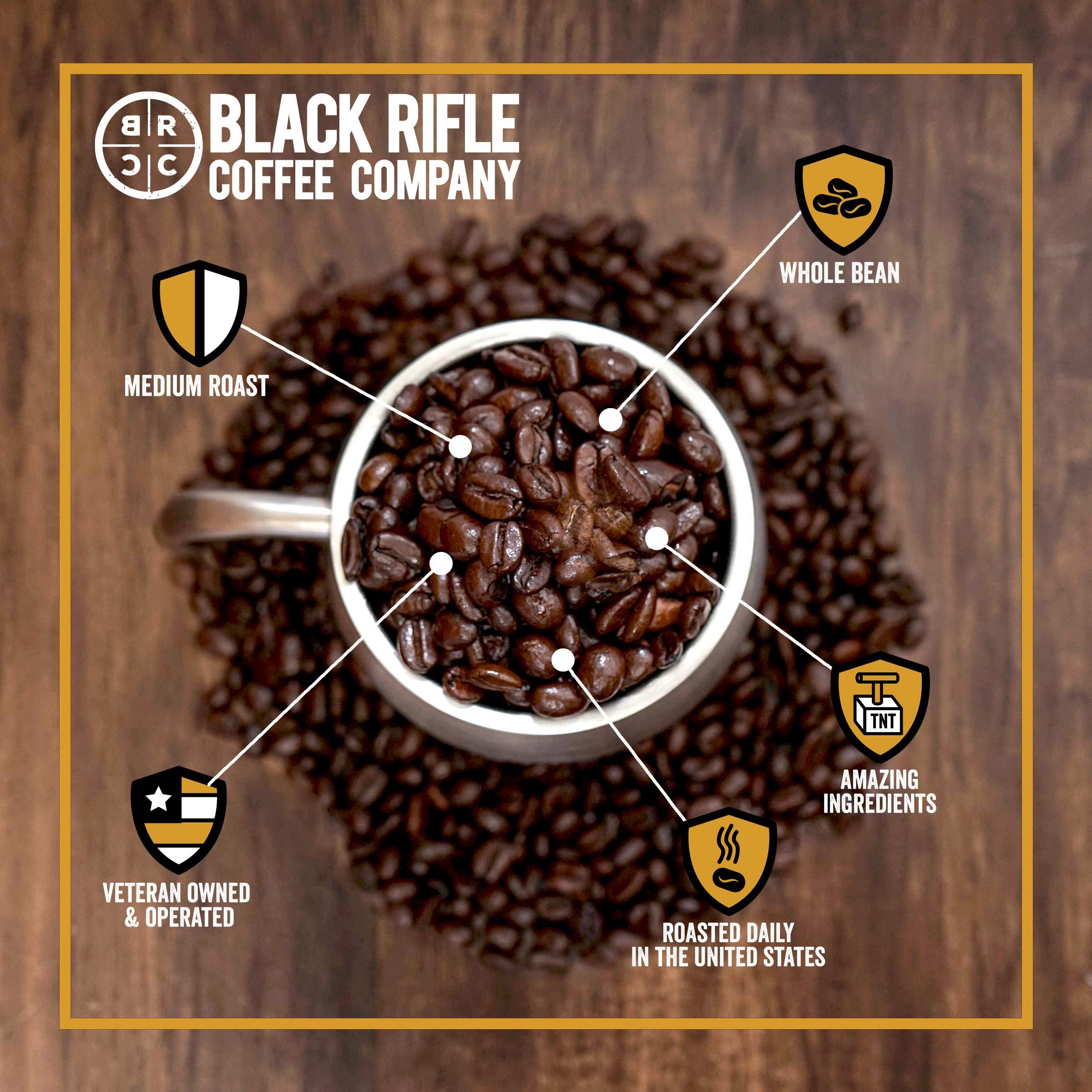 Black Rifle Coffee Company Black Rifle Coffee Company, AK-47 Espresso,100% Arabica Coffee,Colombian Supremo Roasted Dark, Whole Bean 12 oz Bag