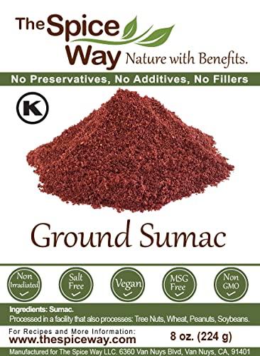 The Spice Way The Spice Way - Pure 100% Sumac, No Salt, no GMO, no Irradiation, Spice Seasoning Powder 8 oz (resealable bag) (Sumak)