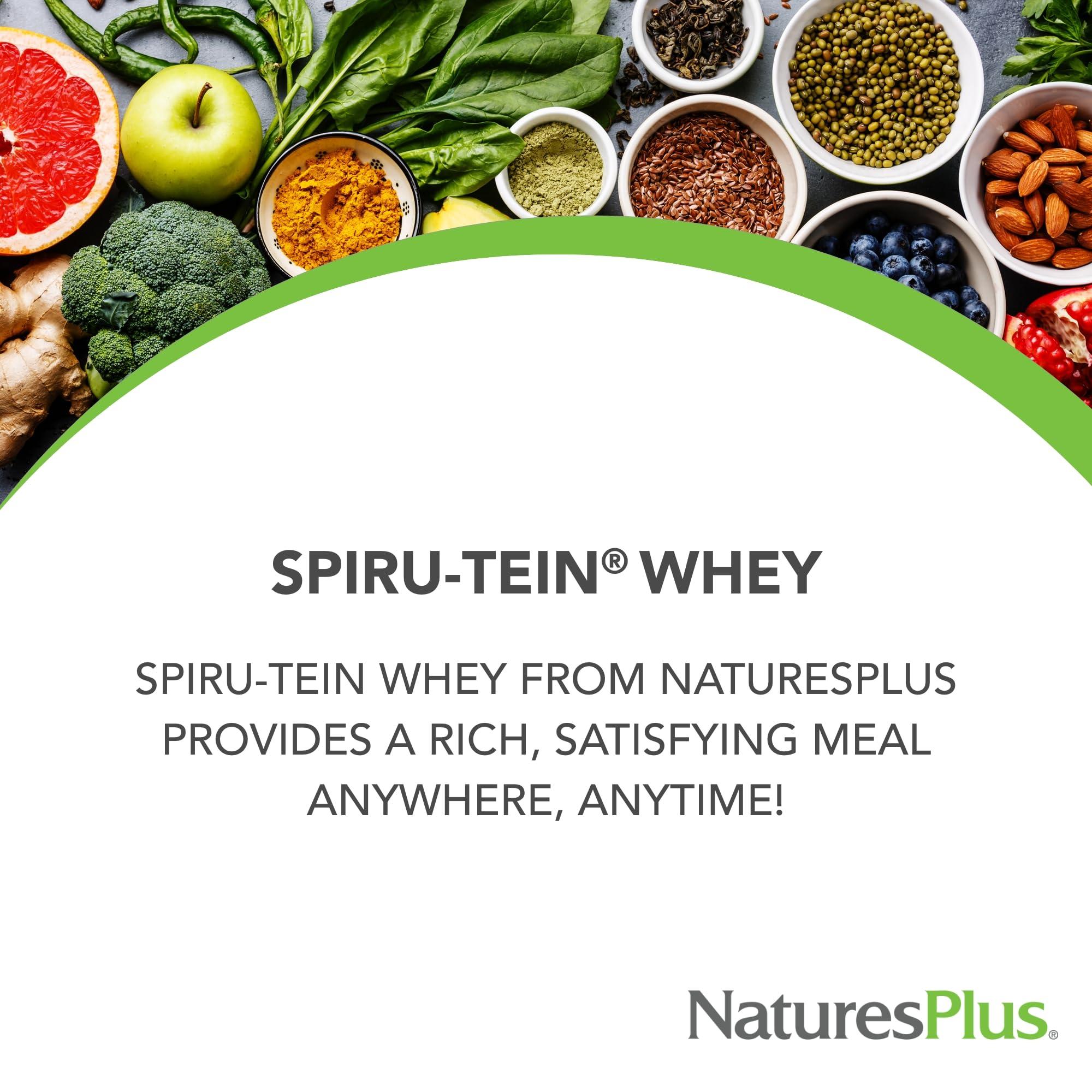 Nature's Plus Natures Plus SPIRU-TEIN WHEY Shake, Vanilla - 1.05 lb - Whey Protein Powder - with Spirulina, Vitamins & Minerals - Gluten Free - 14 Servings