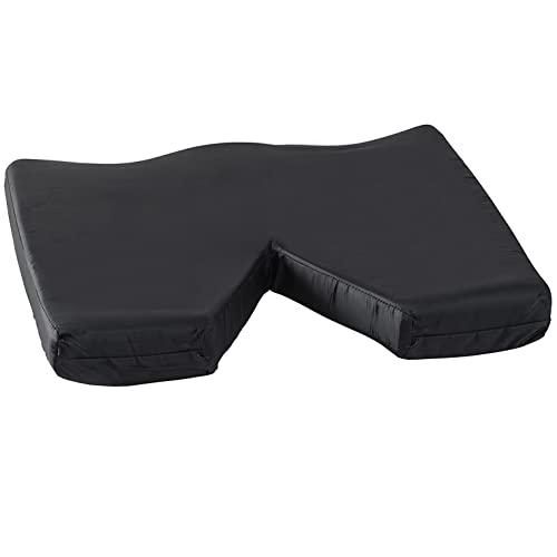 DMI DMI Contoured Foam Coccyx Seat Cushion for Sciatica Back Pain & Tailbone Pain with Nylon Oxford Cover, For Chair or Wheelchair, 18 x 16 x 2 inches, Black