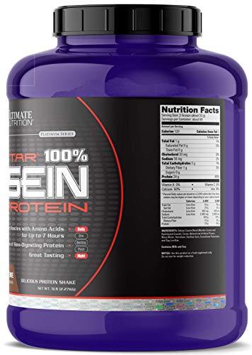 Ultimate Nutrition Ultimate Nutrition Prostar Micellar and Hydrolyzed Casein Protein Powder - Fat Free Overnight Muscle Growth and Recovery with BCAAs , 5 Pounds, Chocolate