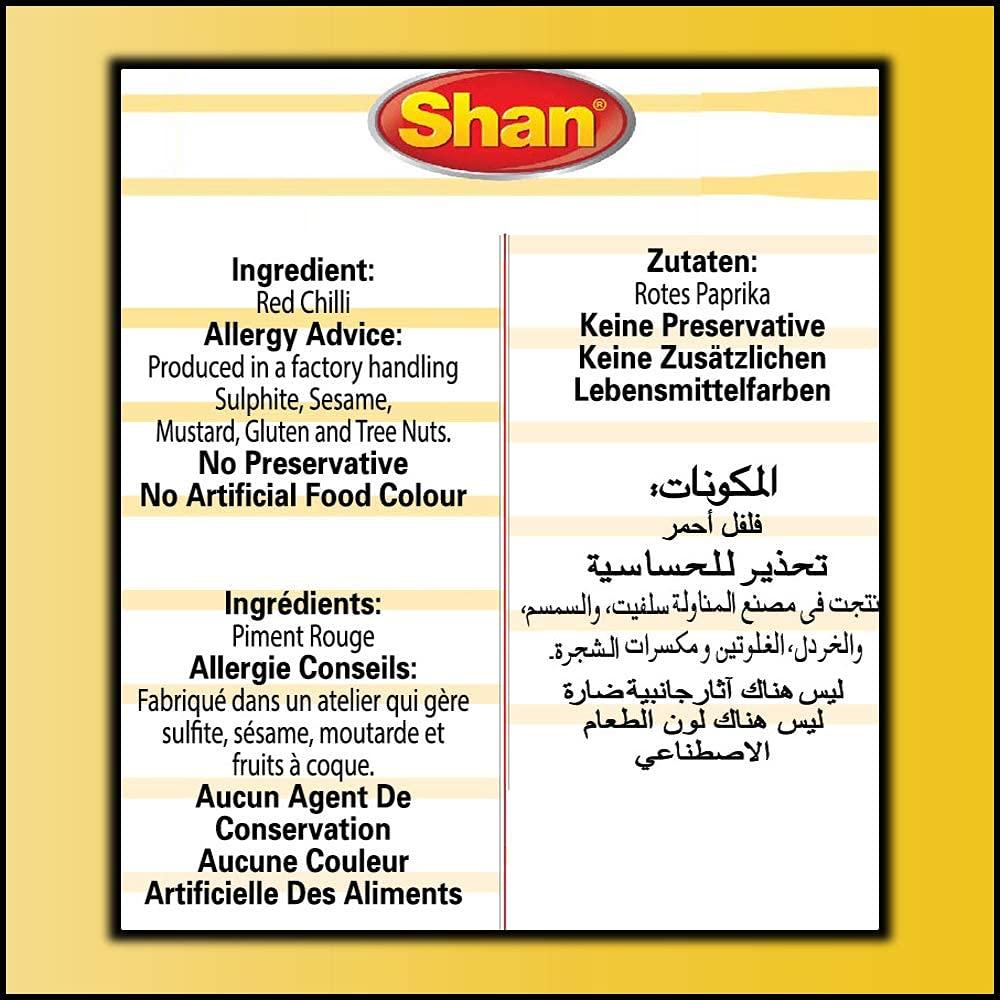 Shan Shan Red Chili Powder 14.10 oz (400g) Authentic Indian Spices, Premium Ground Chili for Bold Heat & Flavor Halal chili powder, No Preservatives, Pure Red Chili Spice for Cooking (Pack of 6)