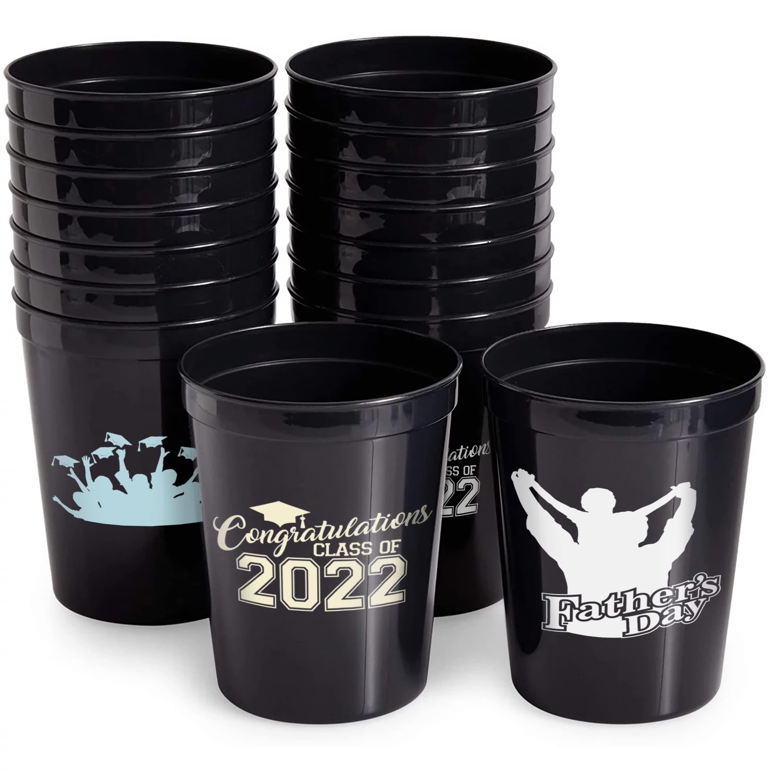Grozon 1000PCS Custom Stadium Cups Personalized Plastic Cups Disposable Cups Bulk 16 oz Plastic Cups