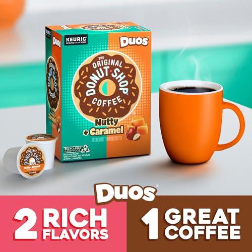 The Original Donut Shop The Original Donut Shop Duos Nutty + Caramel Coffee, Keurig Single Serve K-Cup Pods, Light Roast Coffee, 60 Count, (6 Packs of 10)