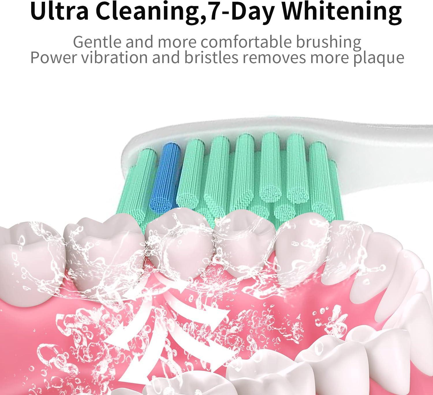 Heepim Replacement Toothbrush Heads for Philips Sonicare Electric Toothbrush, Replacement Brush Heads Compatible with Philips Sonicare Electric Toothbrush, 6Pack