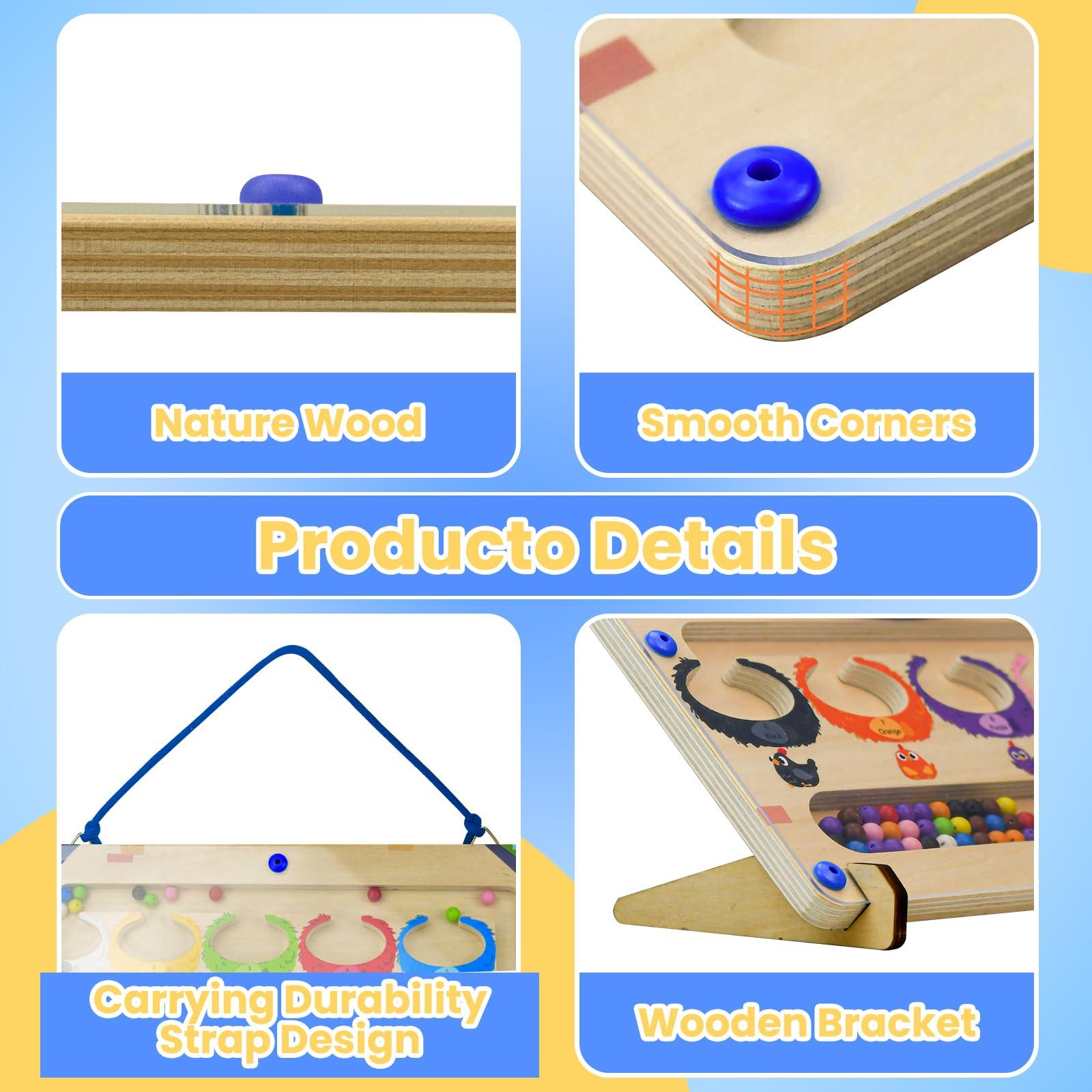 RAOVCUS Activities For Seniors With Alzheimers And Dementia,Magnetic Color and Number Maze, Wooden Magnet Board Montessori Sensory Toys for Elderly Patients Learning Color Sorting And Counting Fidget Games