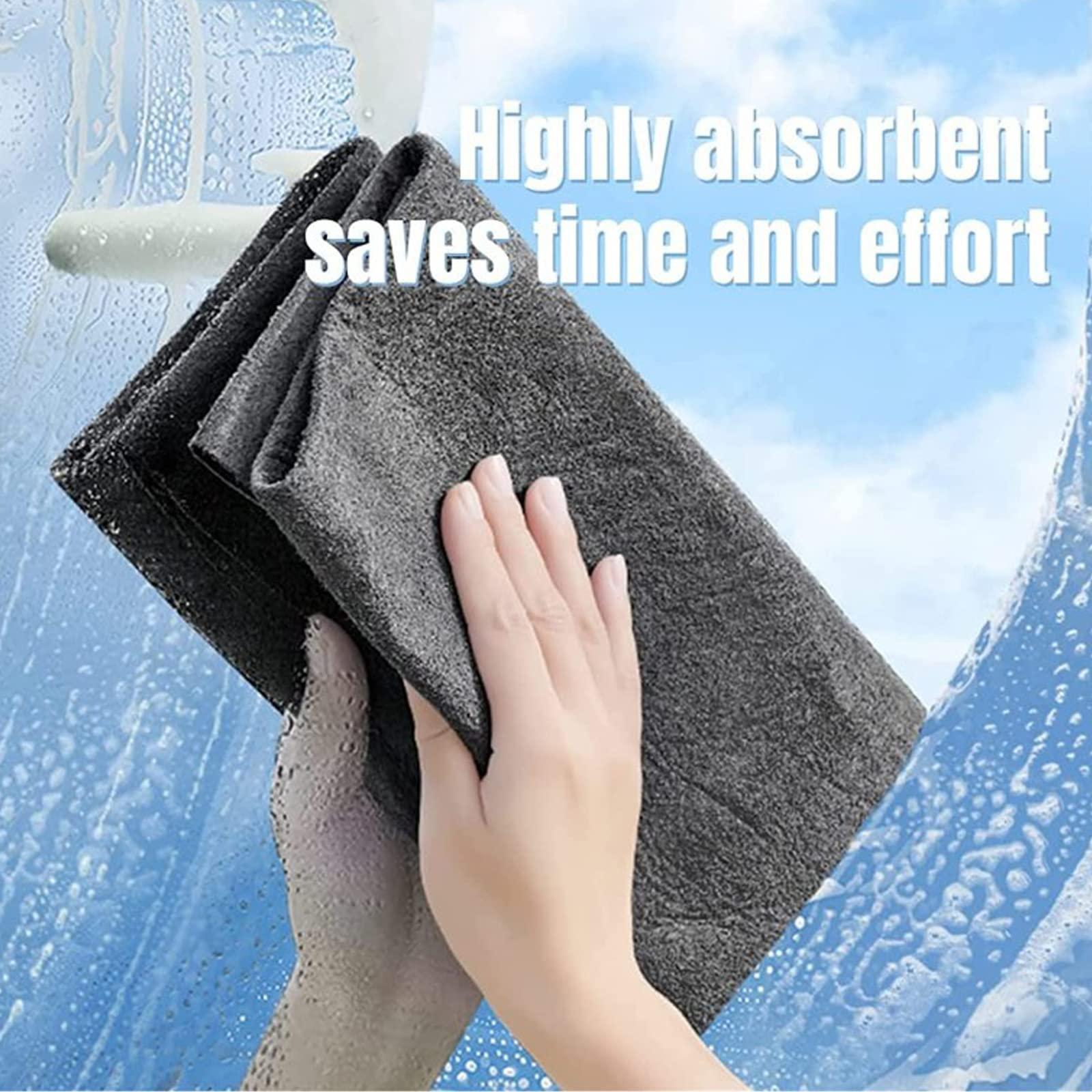 HUSHUYUAN Glorihoby Thickened Magic Cleaning Cloth, Streak Free Magic Fiber Microfiber Cleaning Cloth, All-Purpose Microfiber Towels, Reusable Microfiber Cleaning Rag /73 ( Color : Black15pcs , Size : 7.9*11.8