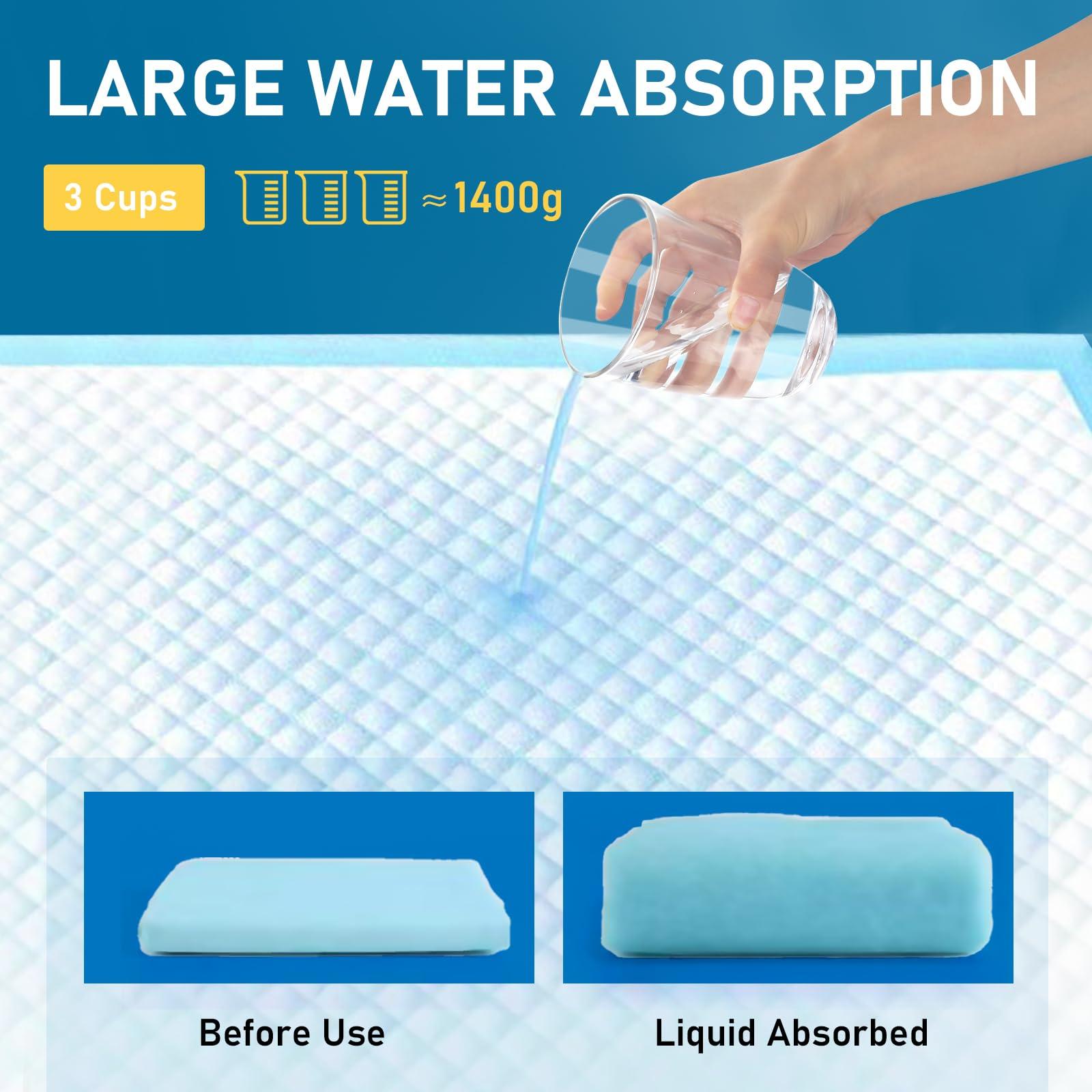 HEPPYPLUS HEPPYPLUS 100 Count Bed Pads 30\"X 36\" Disposable Underpads Extra Large Thicker Pee Pads for Adult